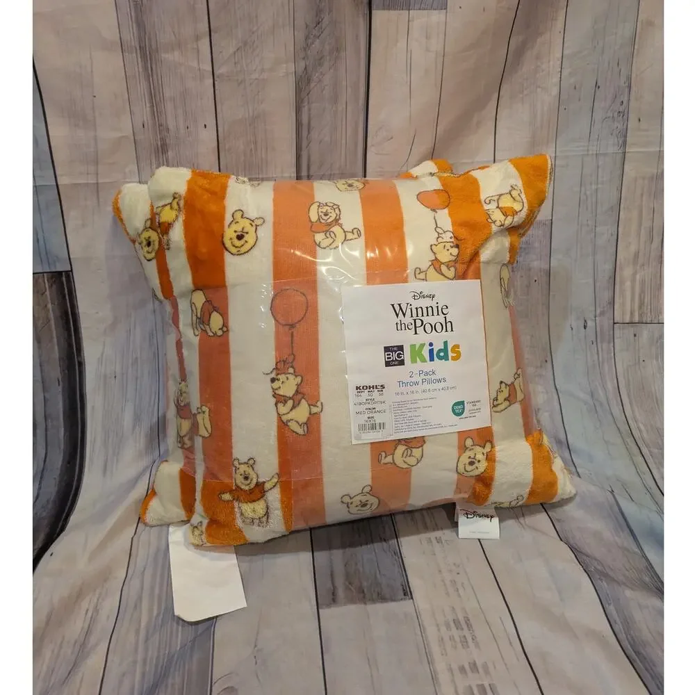 New The Big One Disney Winnie The Pooh 2-Pack Throw Pillows